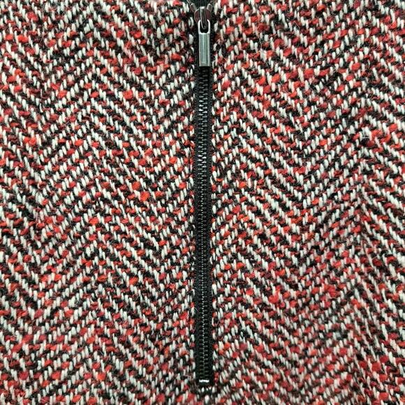 Ann Taylor Loft A-Line Mini Skirt Womens 8 Red Tweed Wool Blend Academia Preppy - Picture 8 of 13